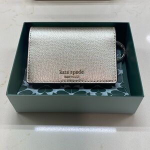 NWT Kate Spade Sylvia Keyring Wallet - Palegold